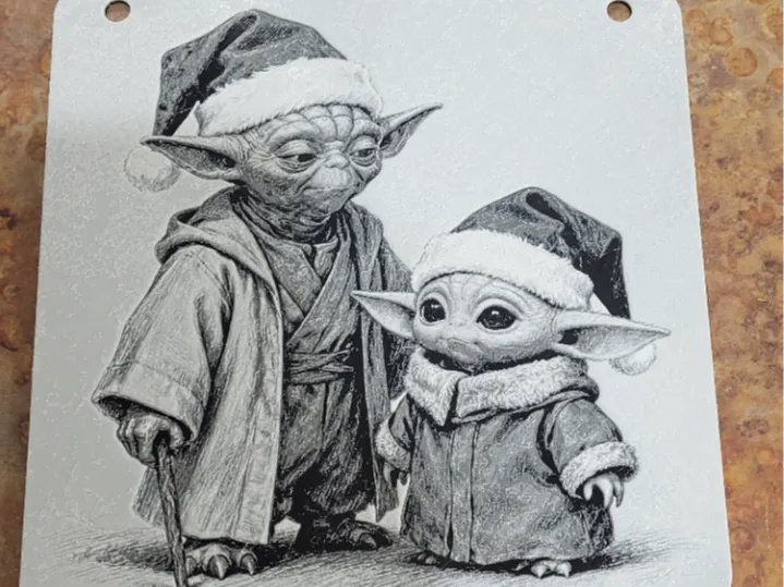 Yoda and Baby Yoda Christmas (Hue forge)