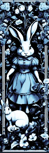 Set of 3 Bookmarks - The weird world of Alice in Wonderland tapestry style