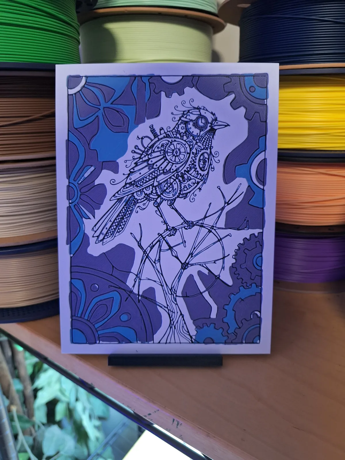 Mechanical Bird - Hueforge Wall Art