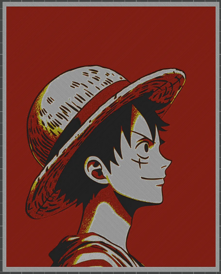 Hueforge - One Piece - Luffy Side View