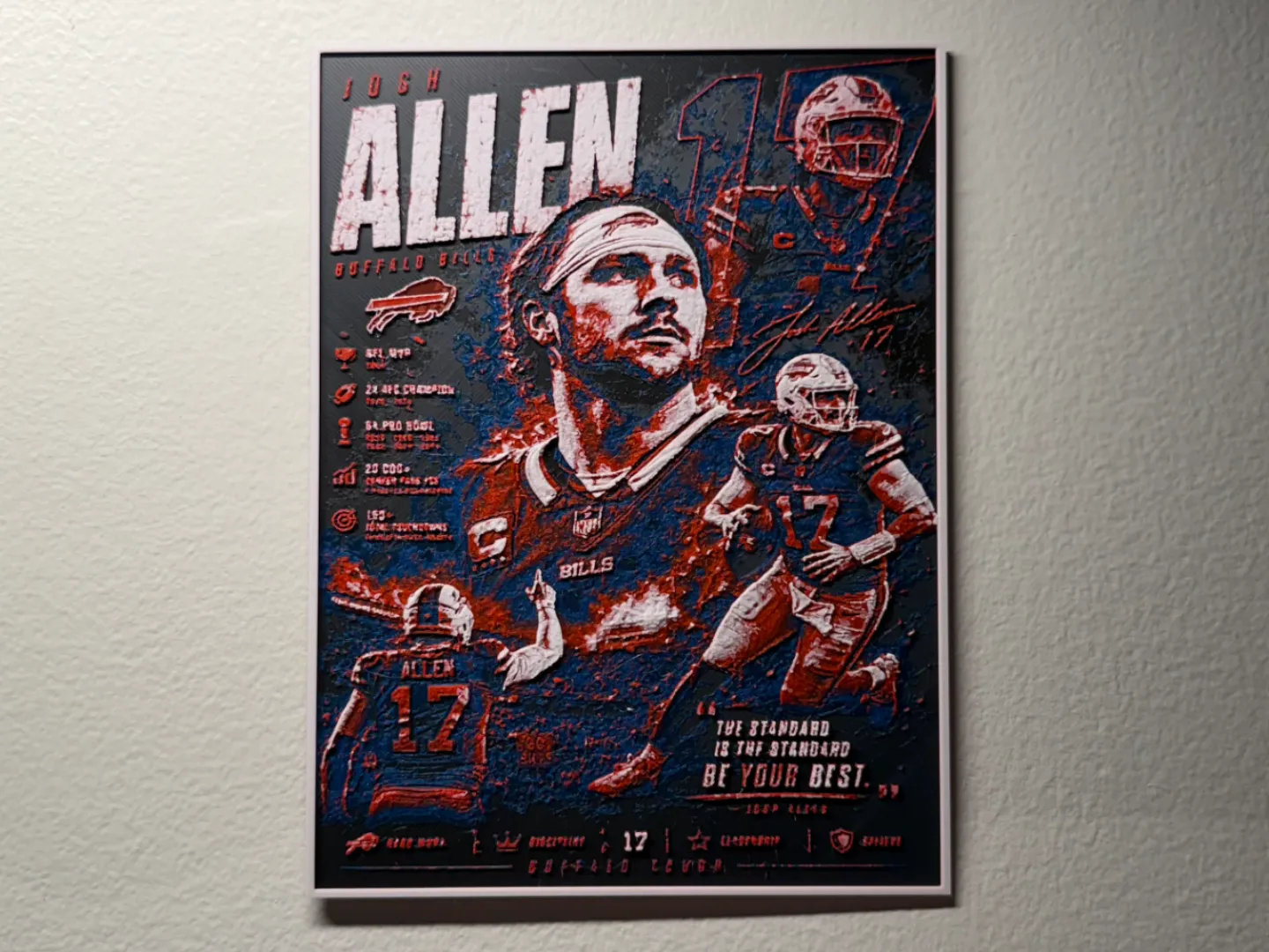 Josh Allen NFL Buffalo Bills Player Card HueForge