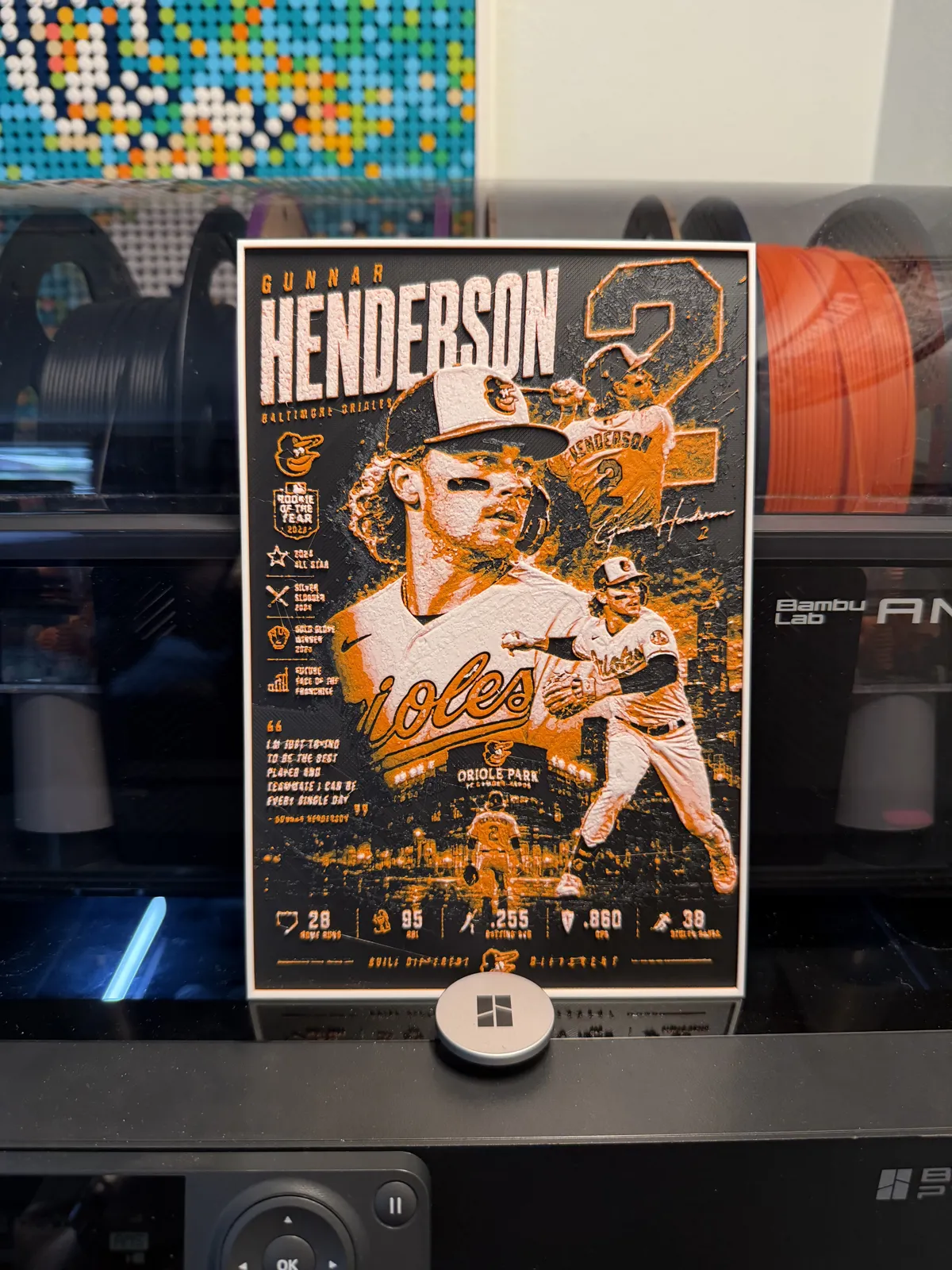 MLB Orioles Gunnar Henderson Player Card HueForge