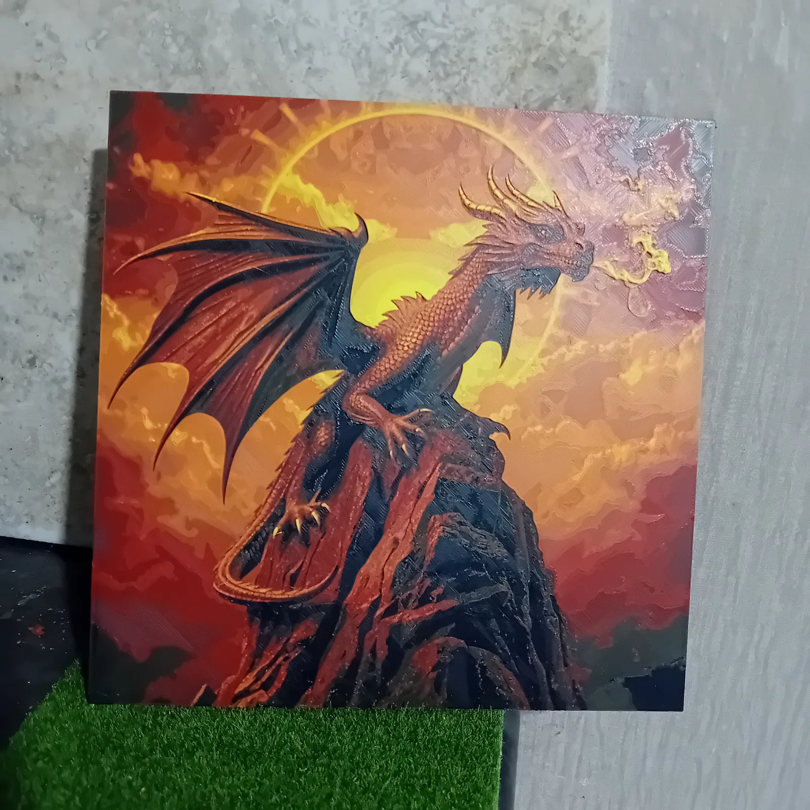 Red Dragon Hue Forge-Hueforge of mighty red dragon