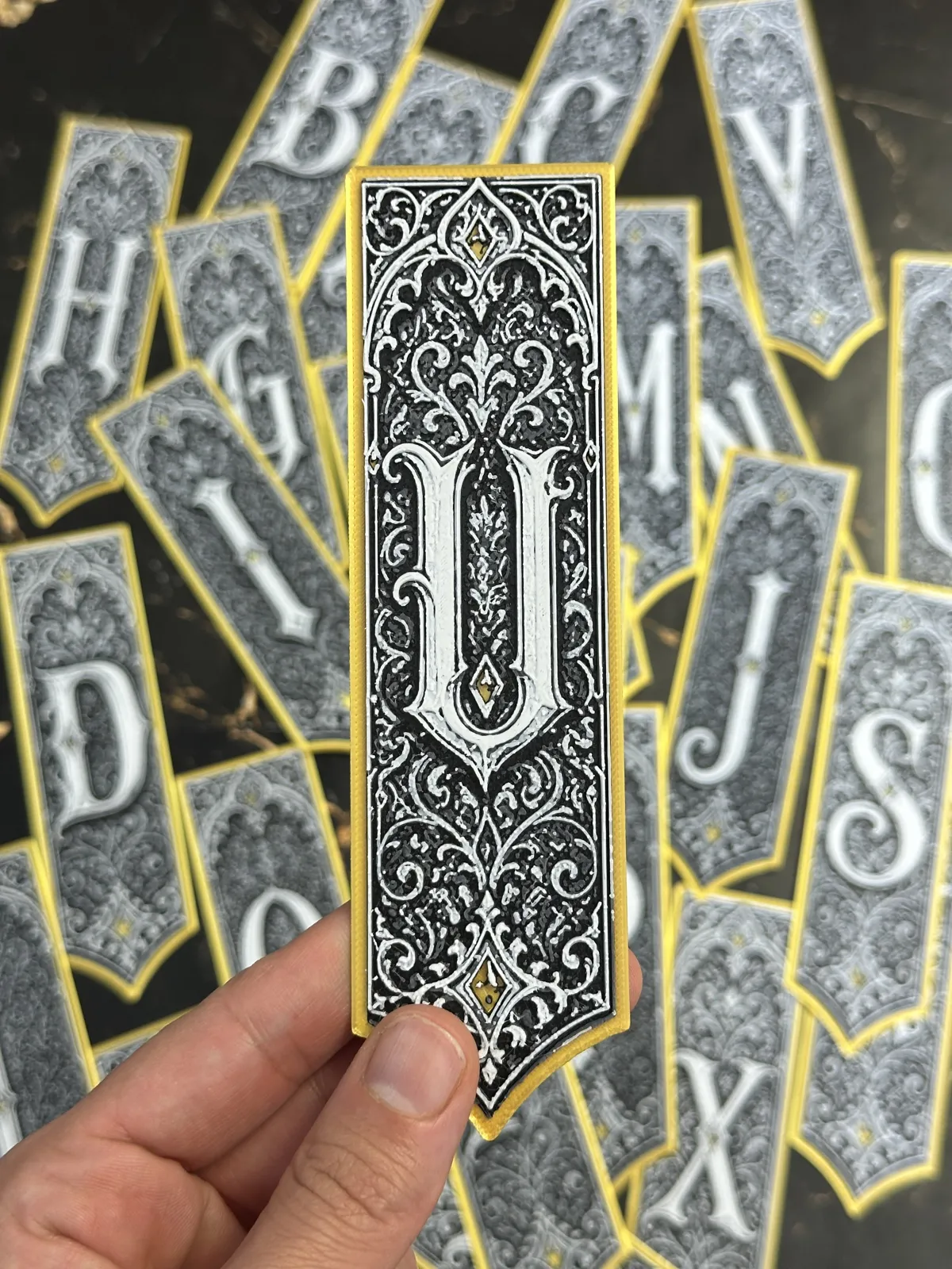 Gothic Letter U Bookmark - HueForge Alphabet