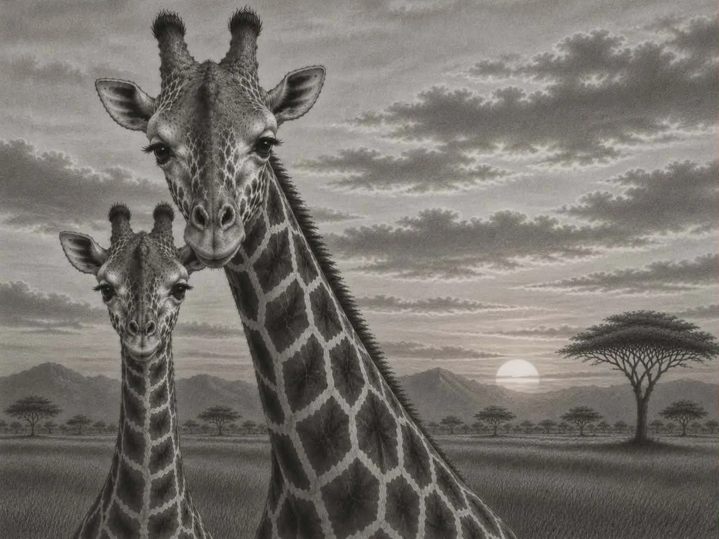 girafe et son petit