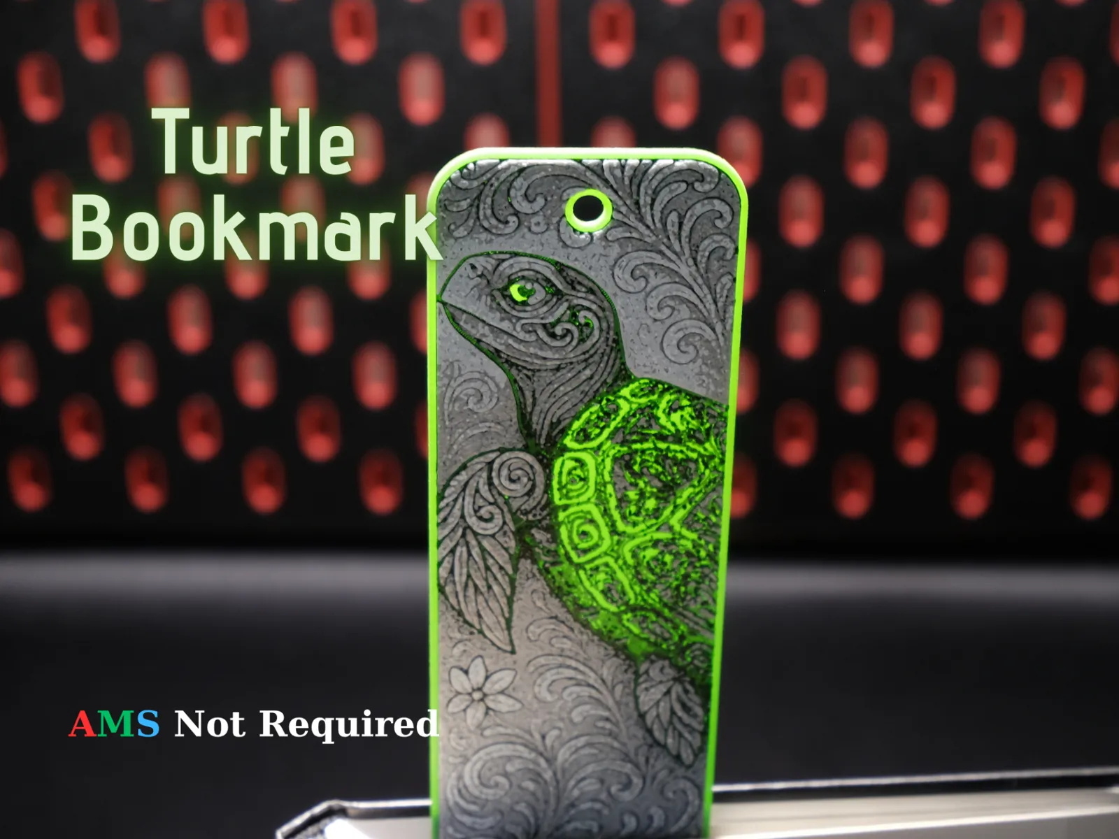 Ornamental Turtle - Hueforge Bookmark