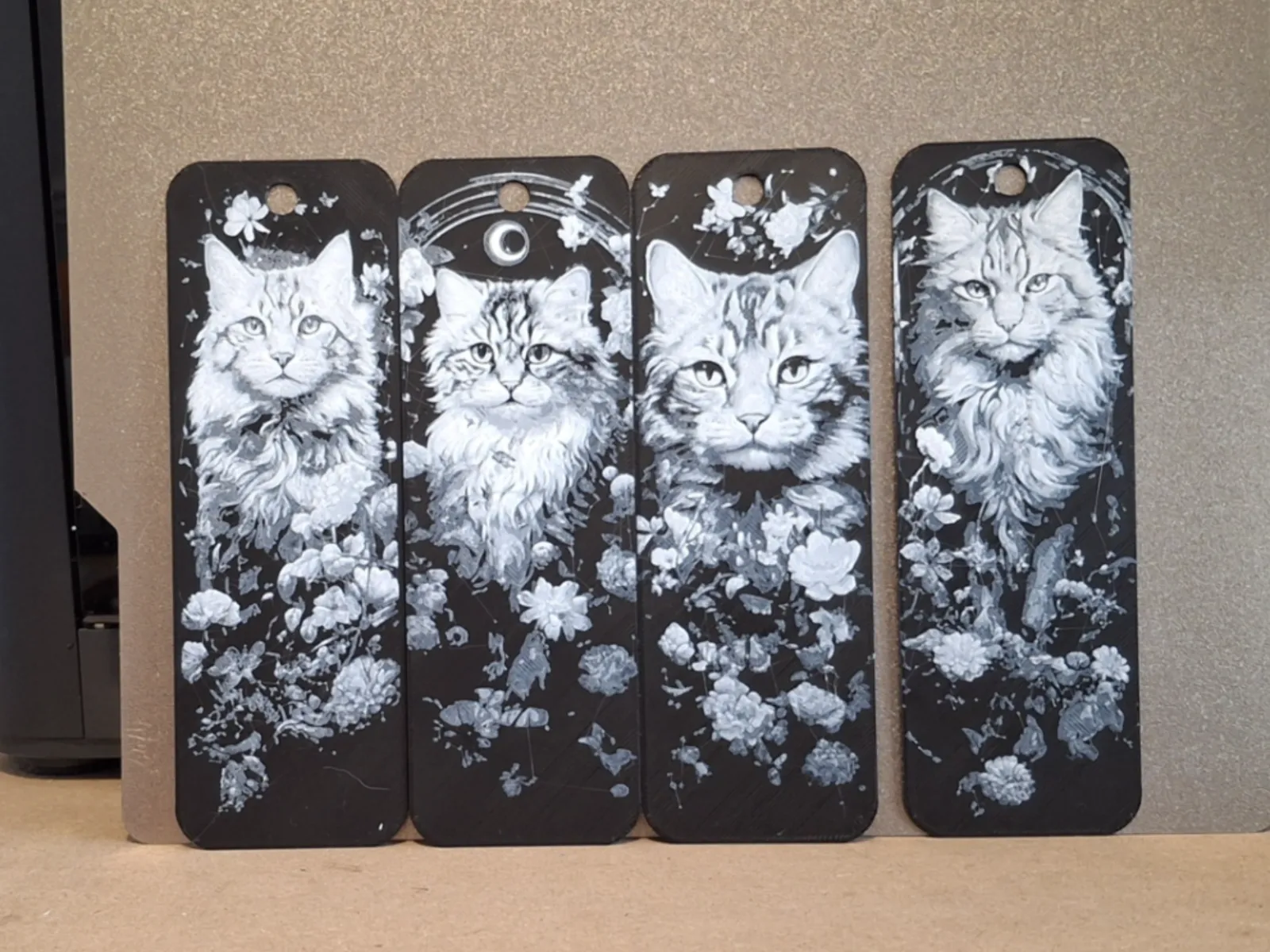 Set of 4 cat bookmarks