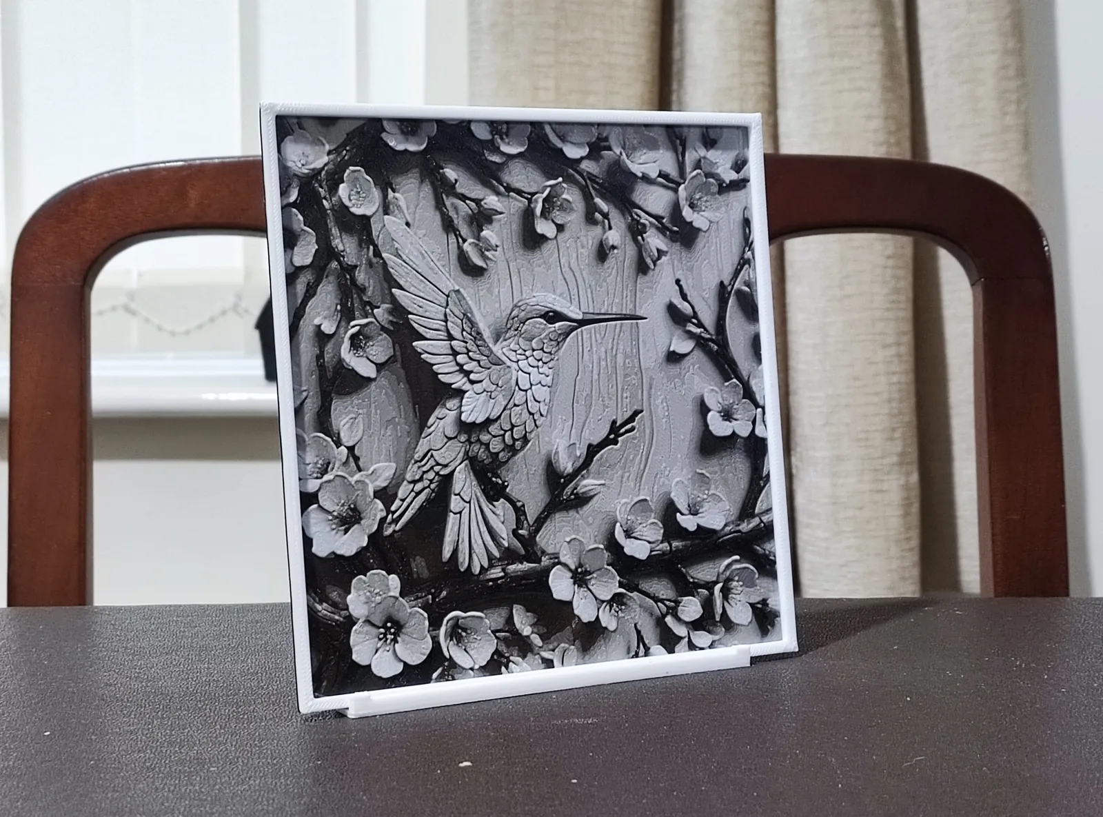 Carved Sakura Hummingbird - 4 Color HueForge