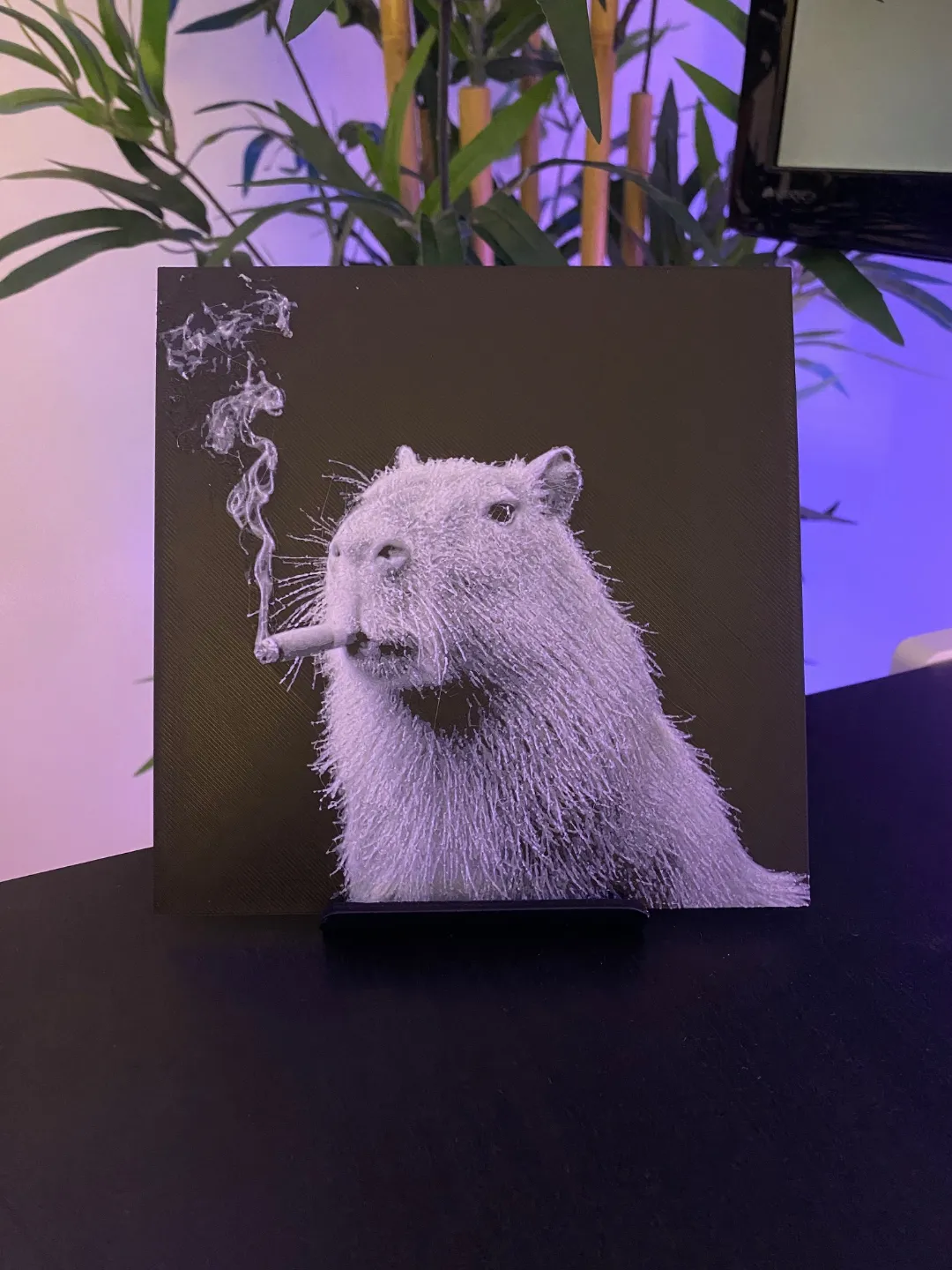 Capybara smoking a cigar Hueforge