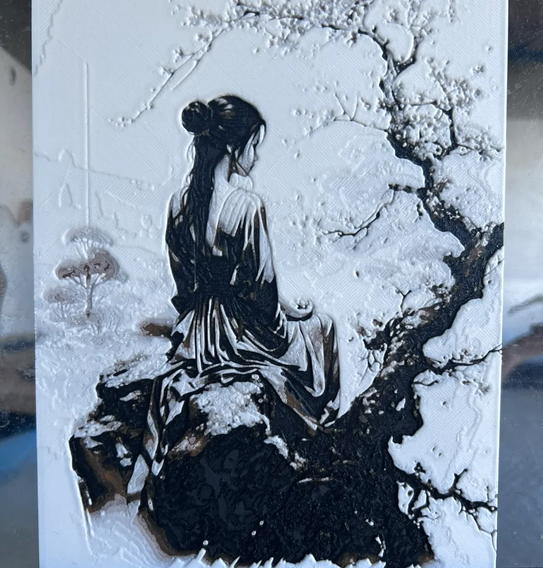 Japanese girl by the tree hueforge