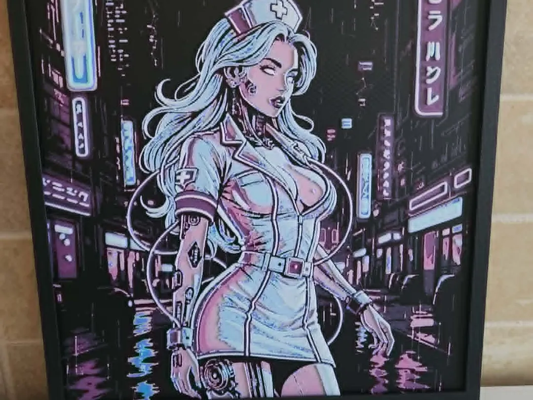 Neon Cyber Nurse Girl