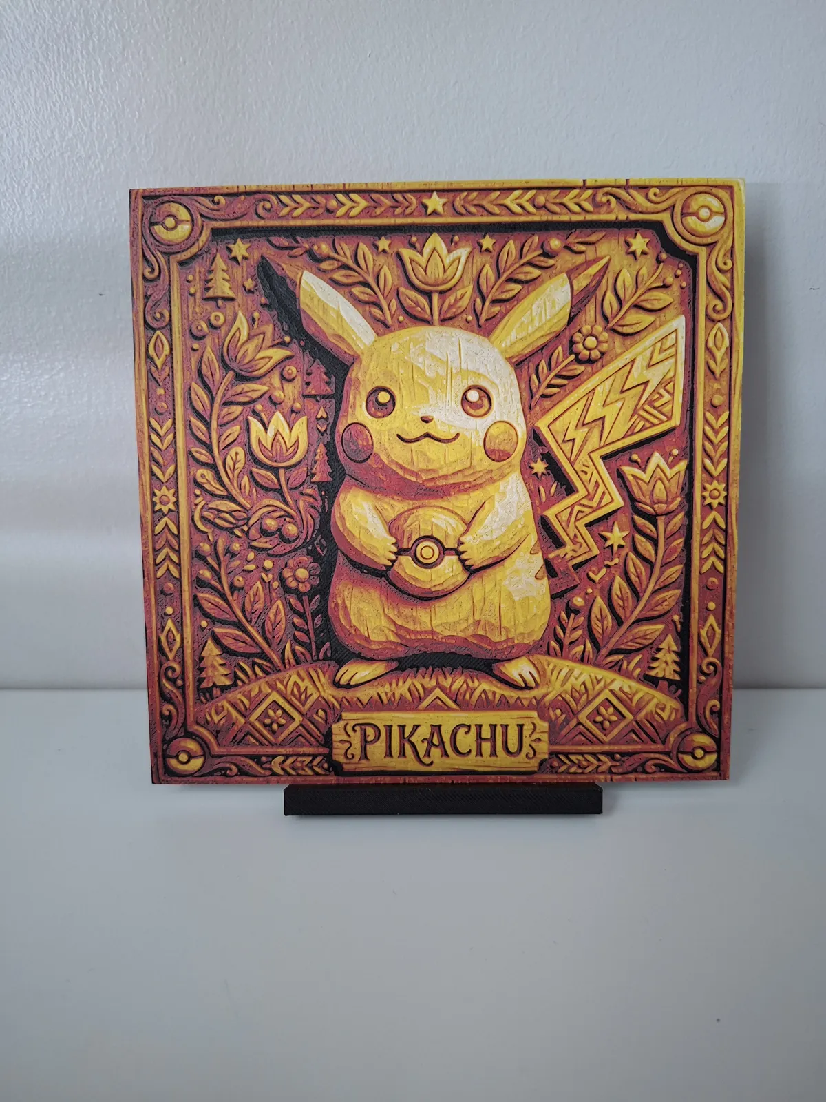 Pikachu Folk Woodart - Hueforge