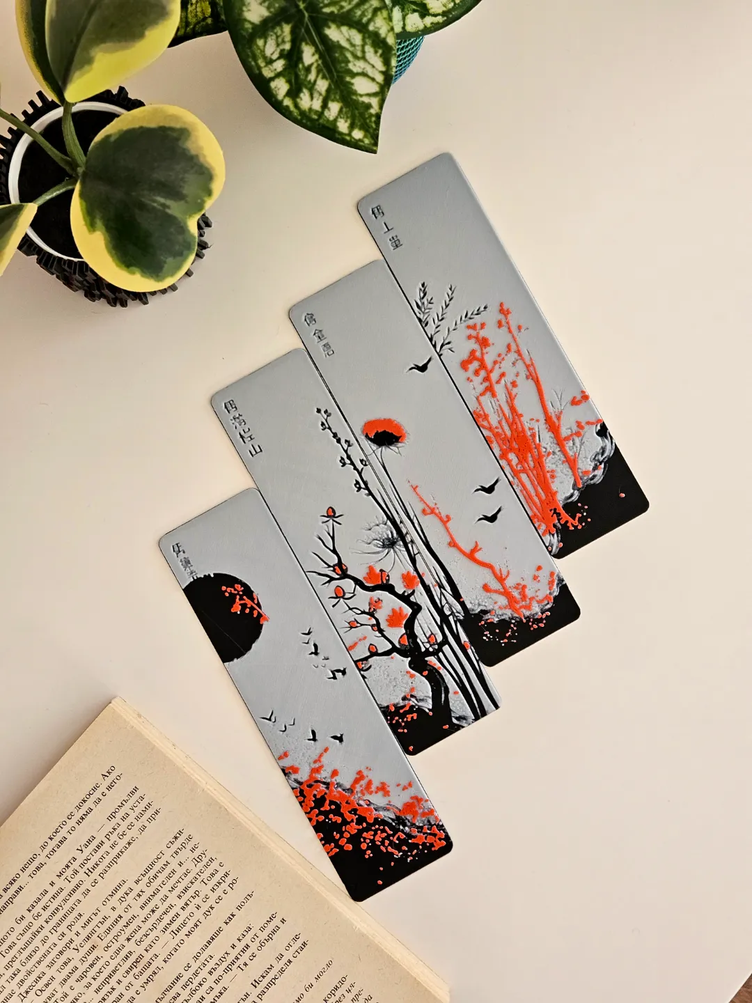 "Red Blossom" - Bookmarks Set