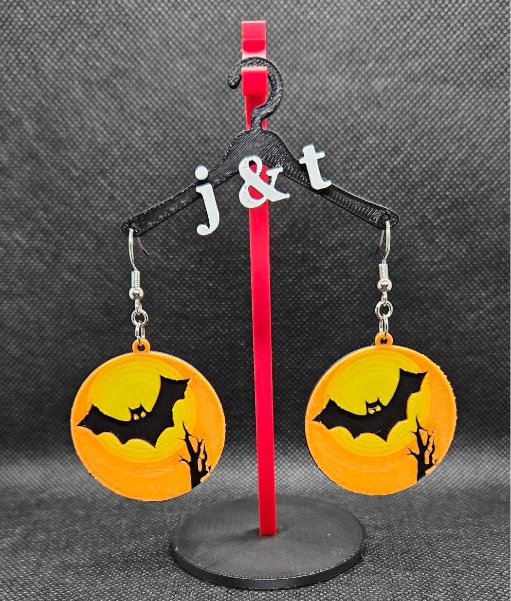 Spooky moon bat - Hue Forge earrings