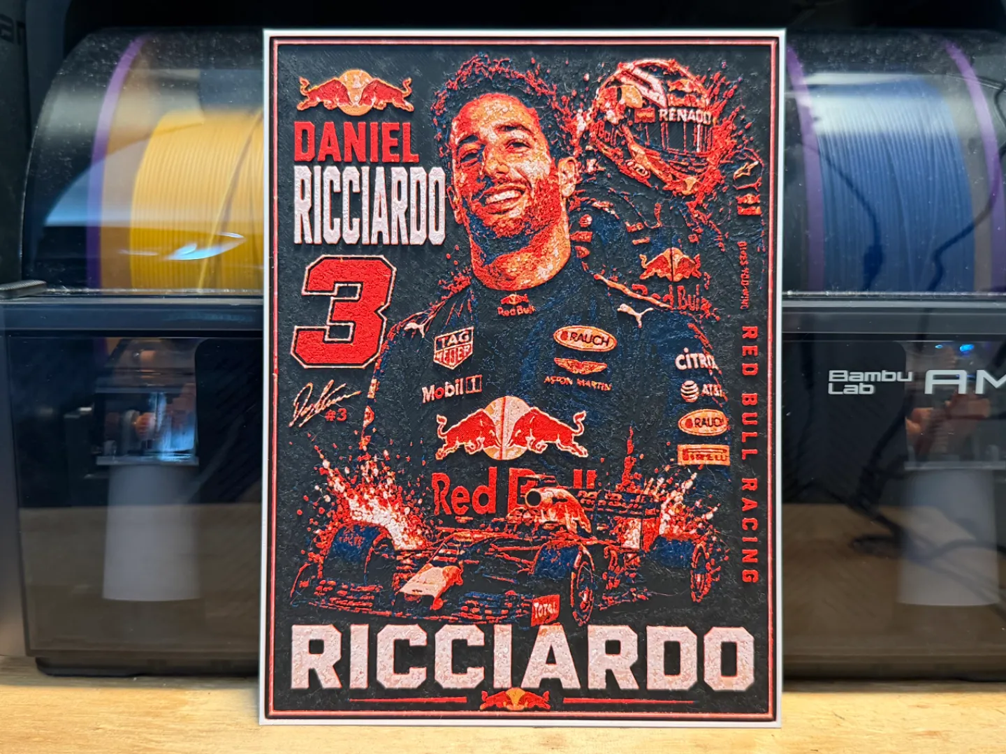 Daniel Ricciardo Red Bull Poster HueForge