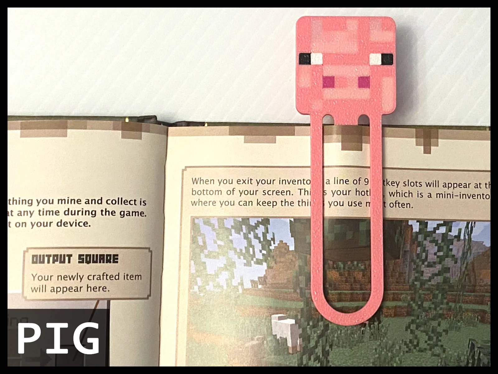 Pig Bookmark - Minecraft