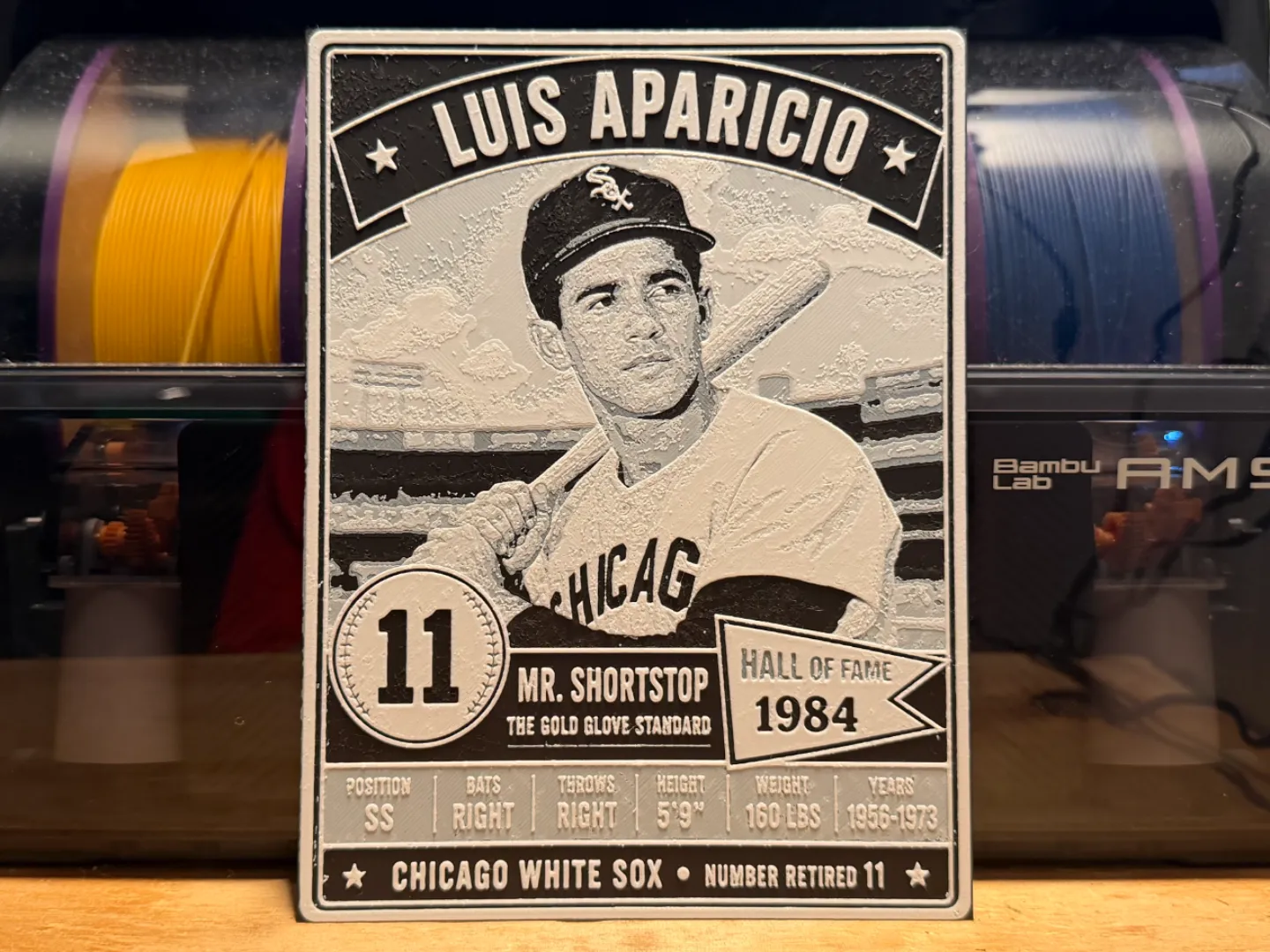 Luis Aparicio Vintage Baseball Card HueForge
