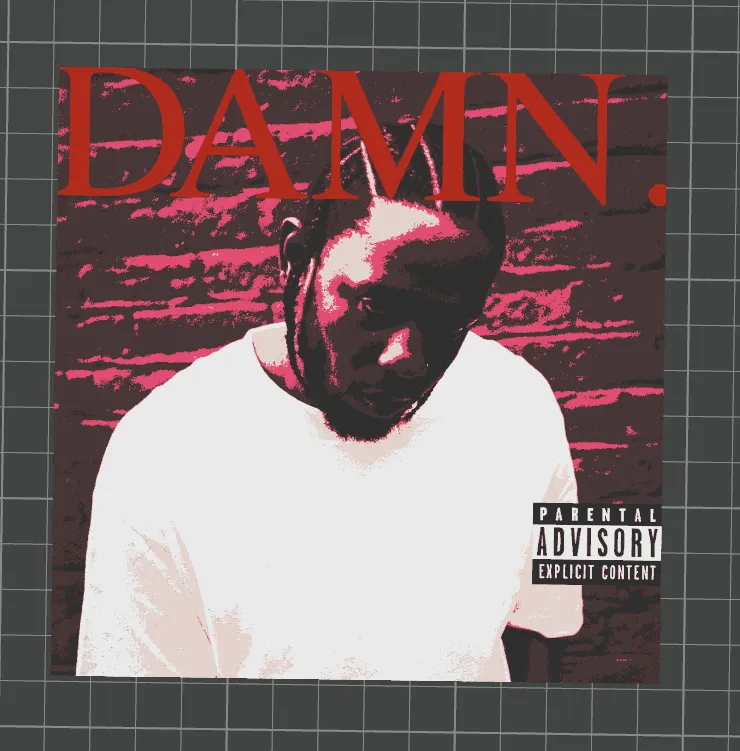 Damn. Kendrick Lamar Hueforge Album Poster