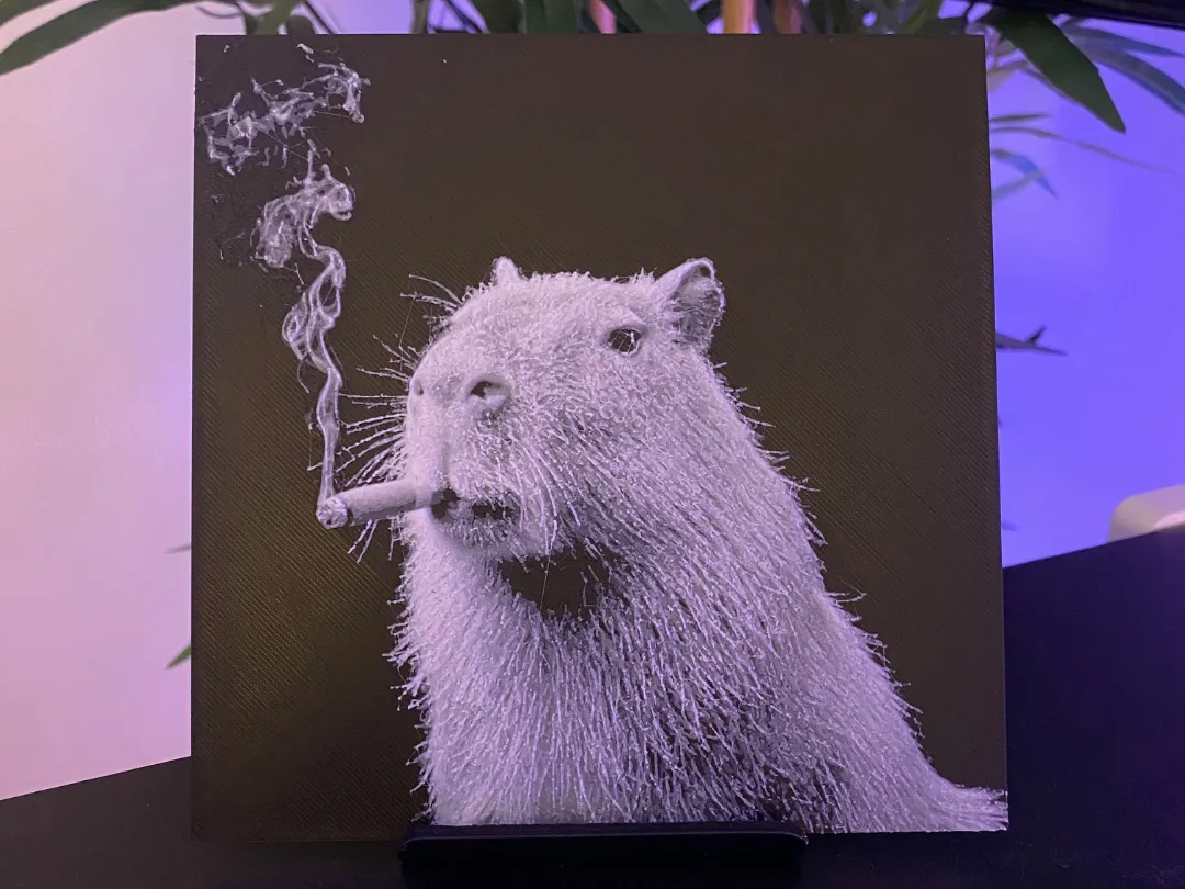Capybara smoking a cigar Hueforge