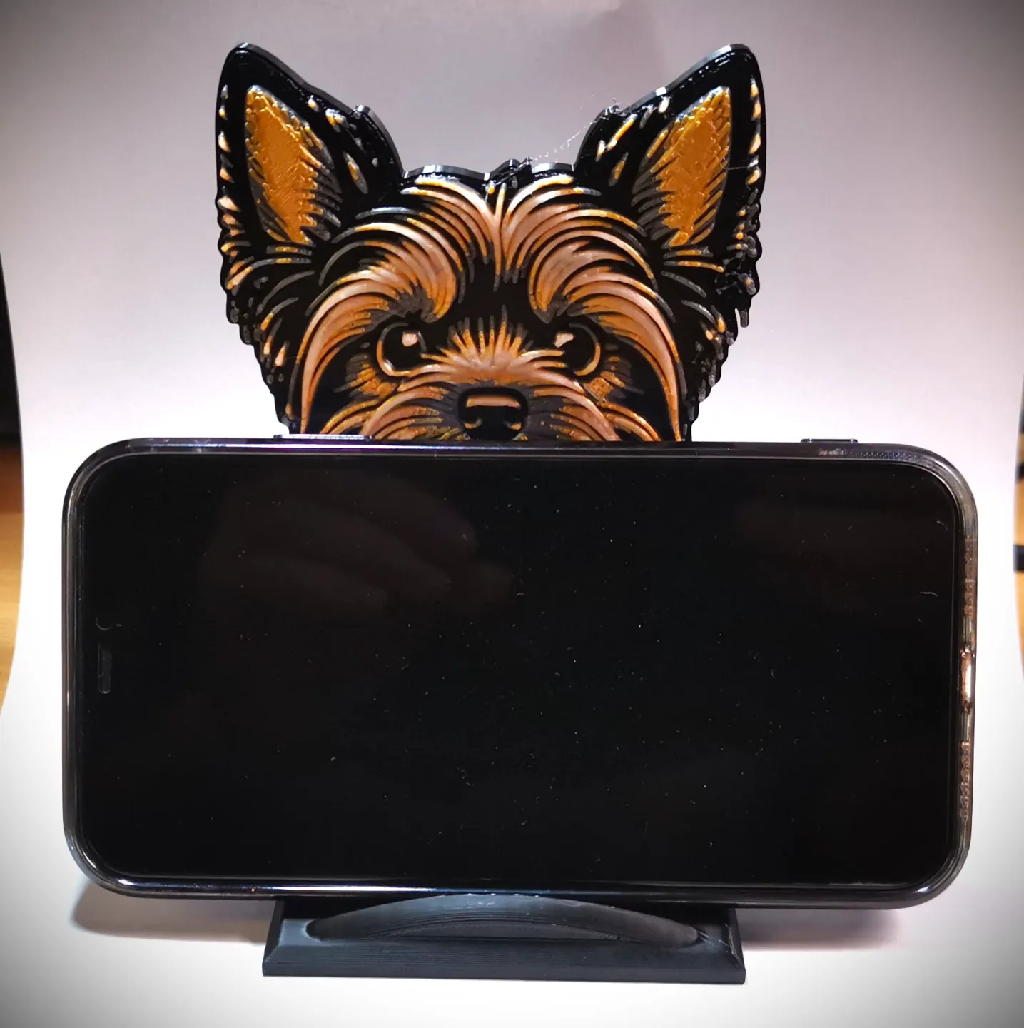 Yorkshire terrier phone holder