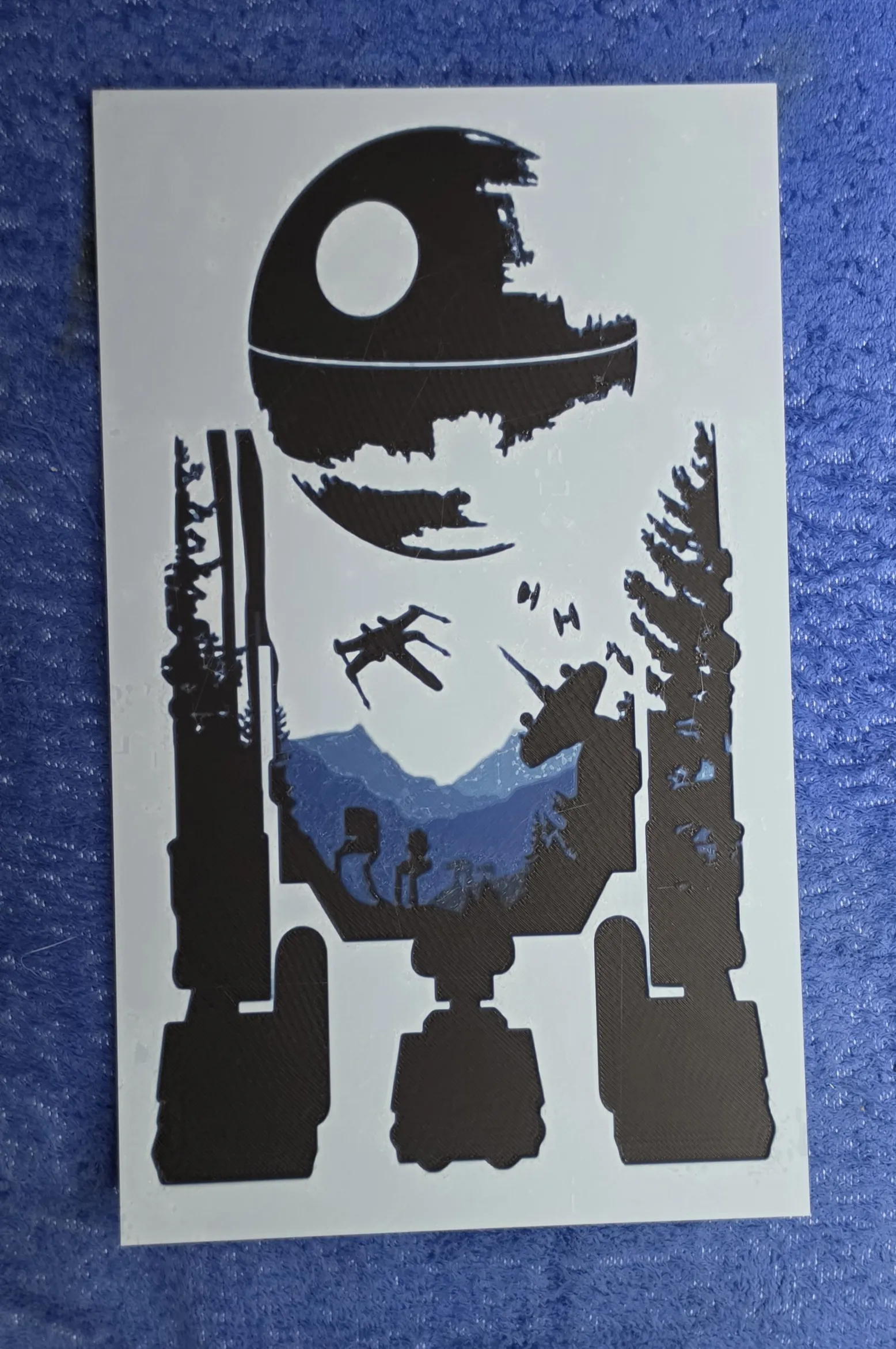 R2 Silhouette Landscape Death Star & Endor Battle