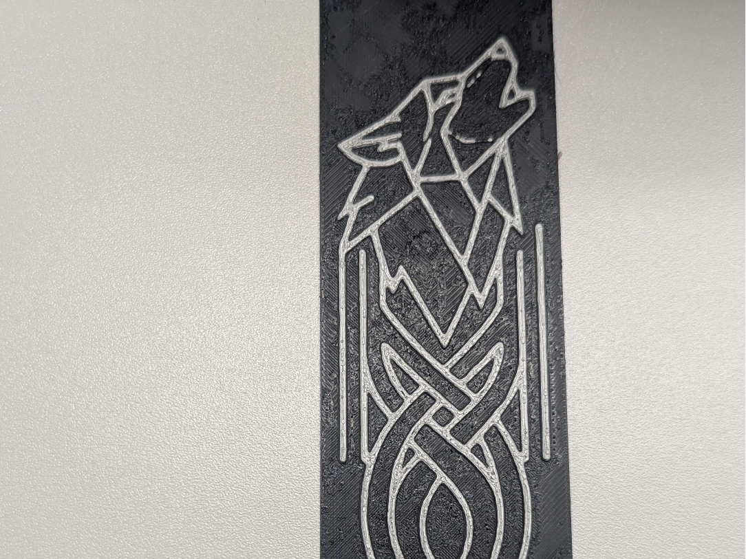 Marque page loup noir argent