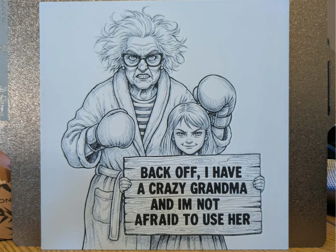 Crazy grandma - hueforge