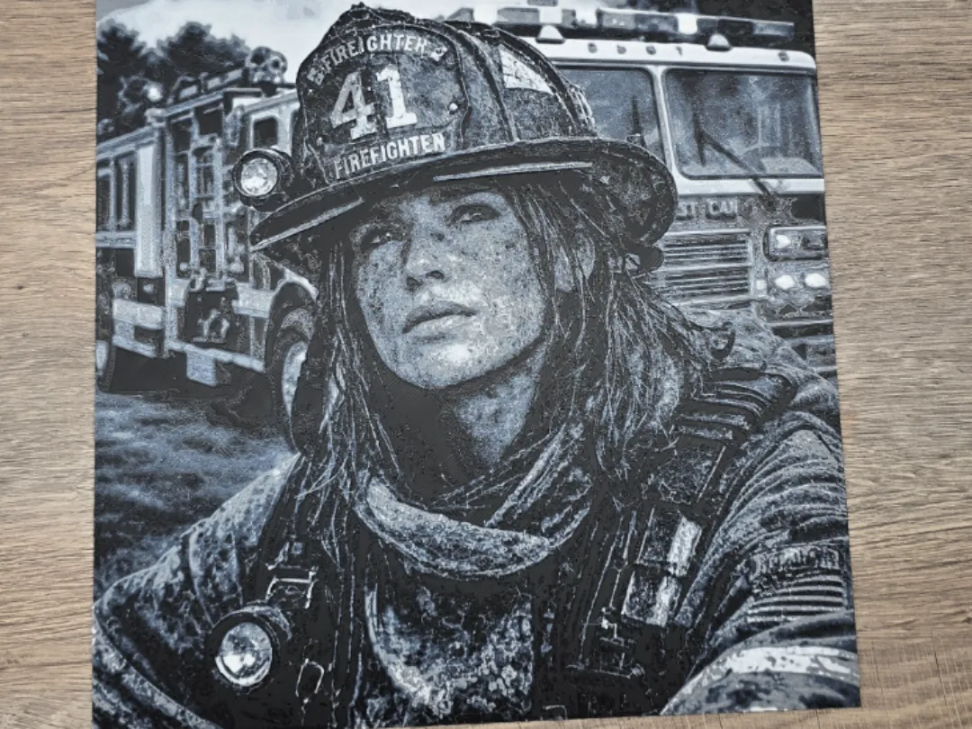 Feuerwehrfrau - Hueforge