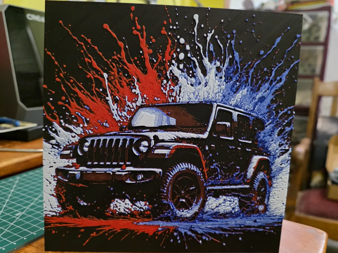 Splash Art Jeep HueForge V3