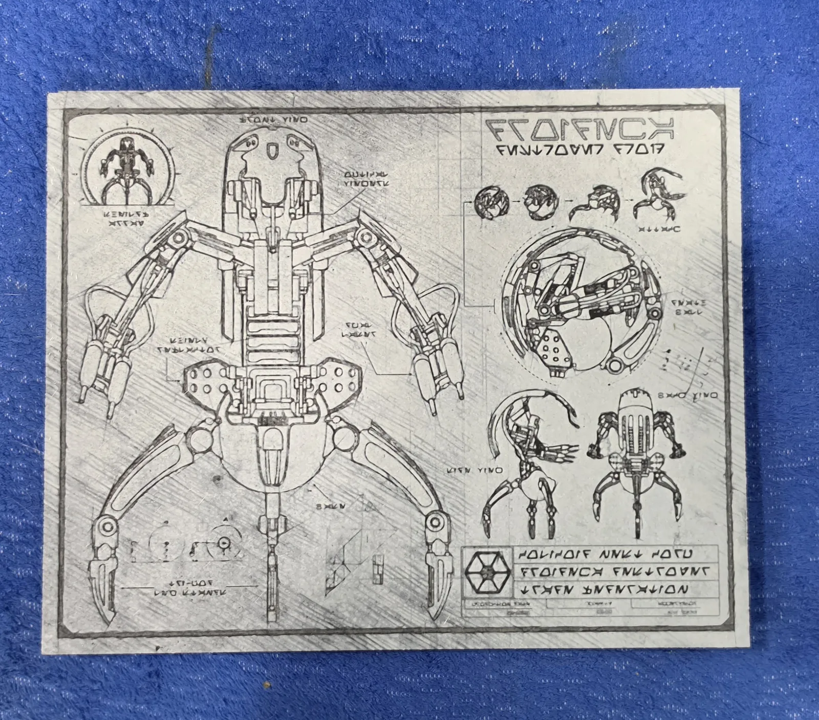 Droideka Droid Technical Blueprint Wall Art