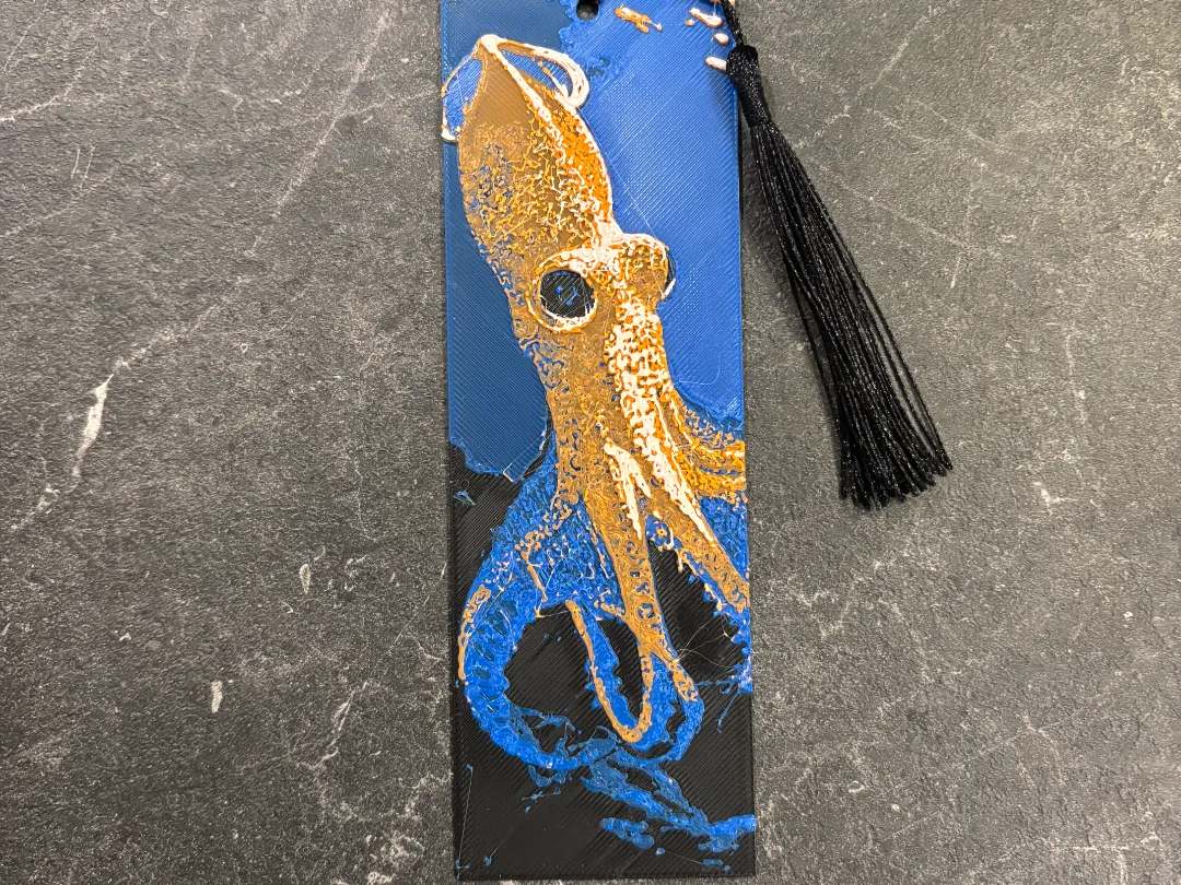 Squid bookmark hueforge