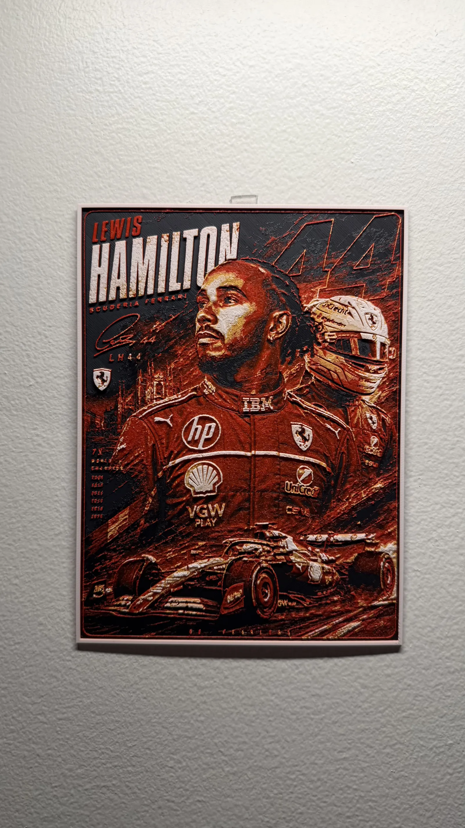 Lewis Hamilton F1 Ferrari Driver Card HueForge
