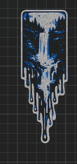 Waterfall Inkfall Bookmark - Hueforge
