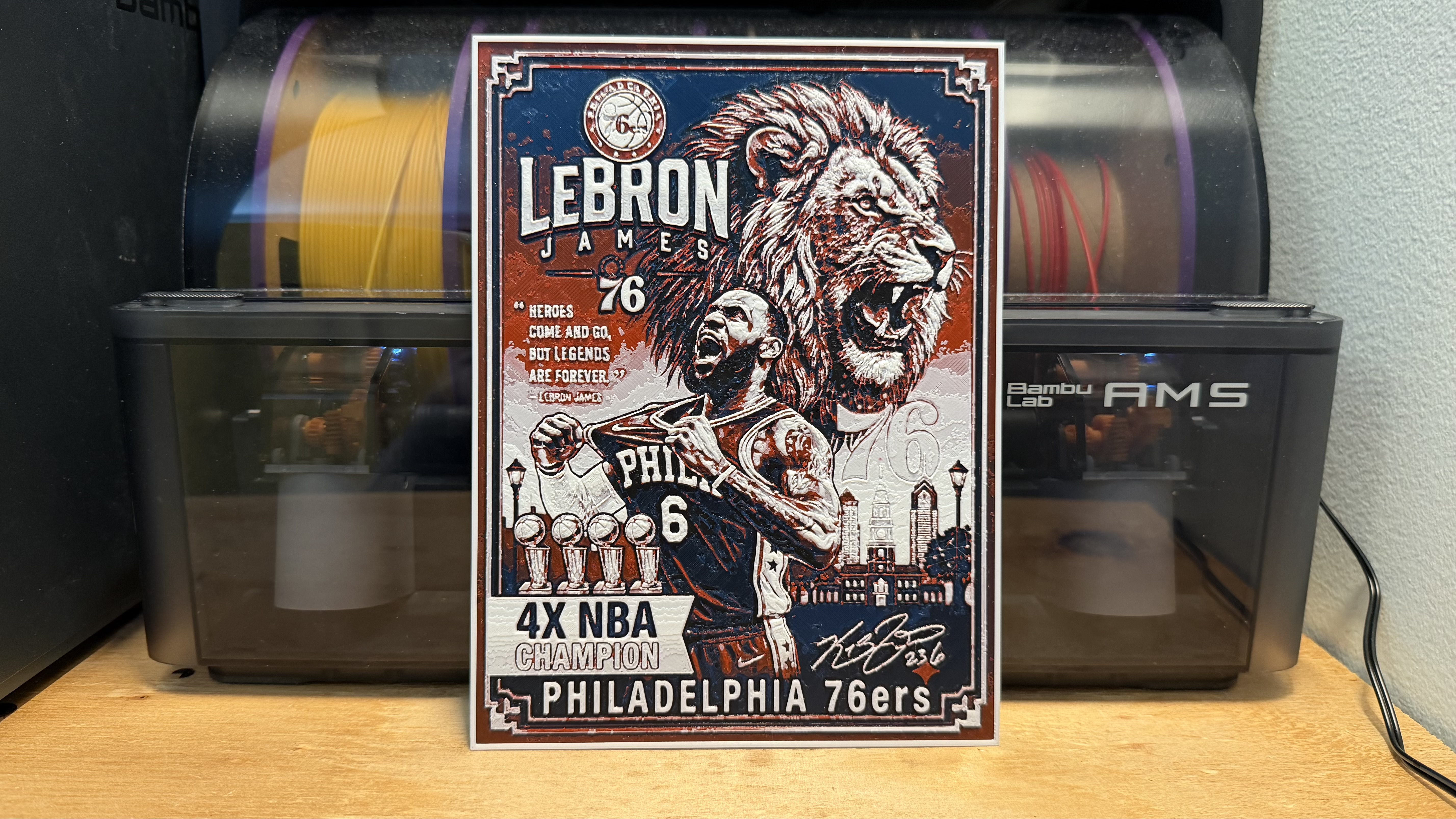 LeBron Philly 76ers NBA Poster Style HueForge