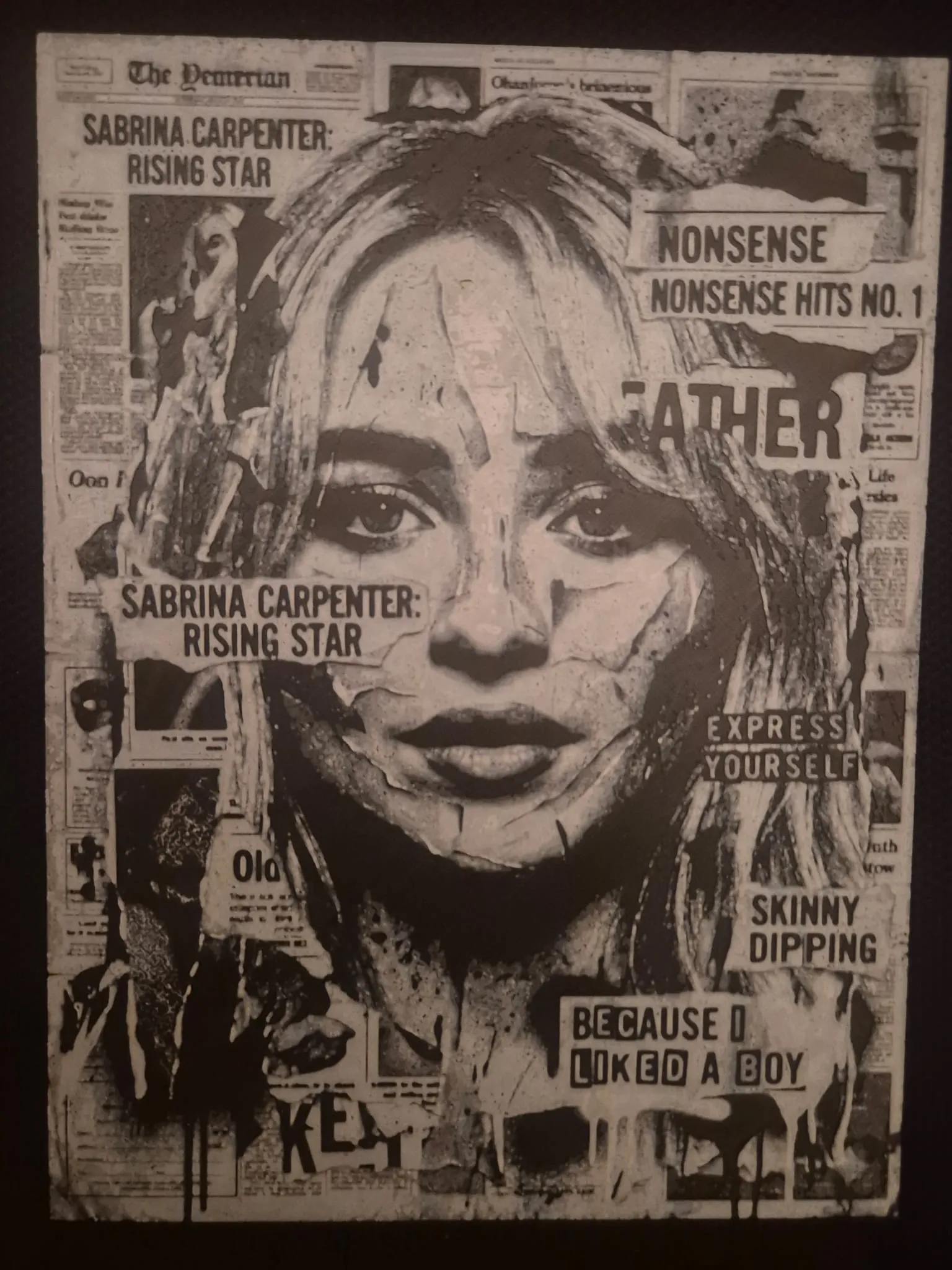 Sabrina carpenter newspaper hueforge