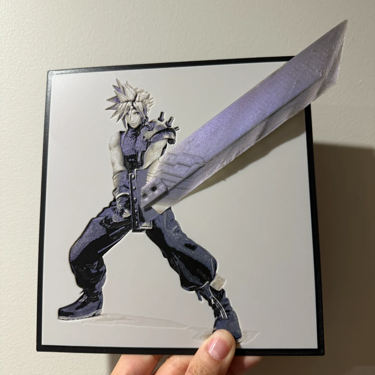 Cloud Strife with Buster Sword Pop Art - Hueforge Hybrid