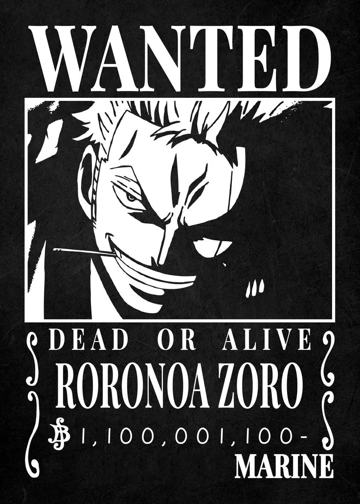 One Piece / Zoro / Wanted Poster / HueForge /