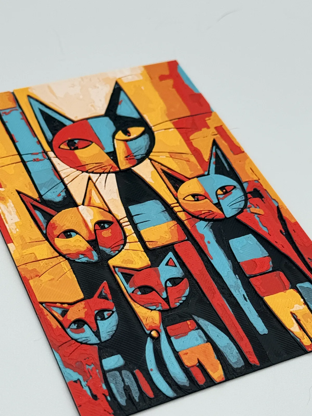 Abstract Cat Family Hueforge