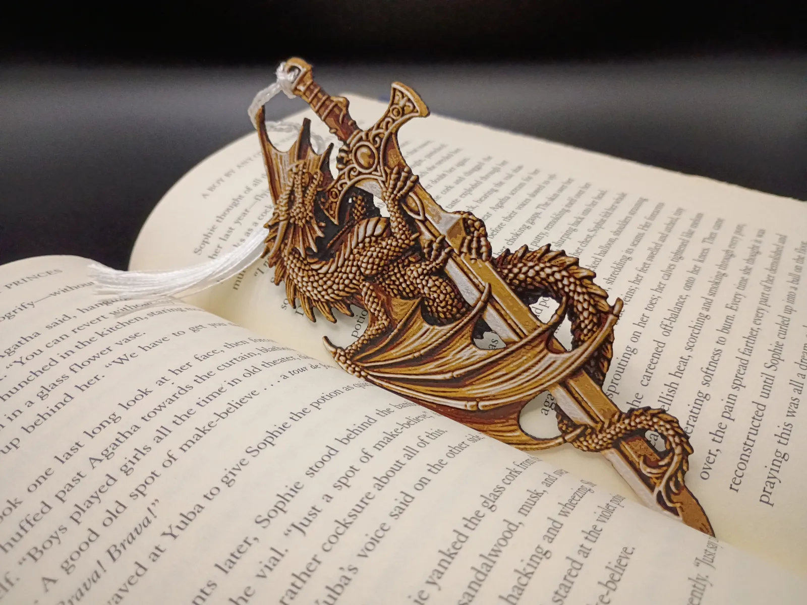 Dragon x Sword Golden Bookmark