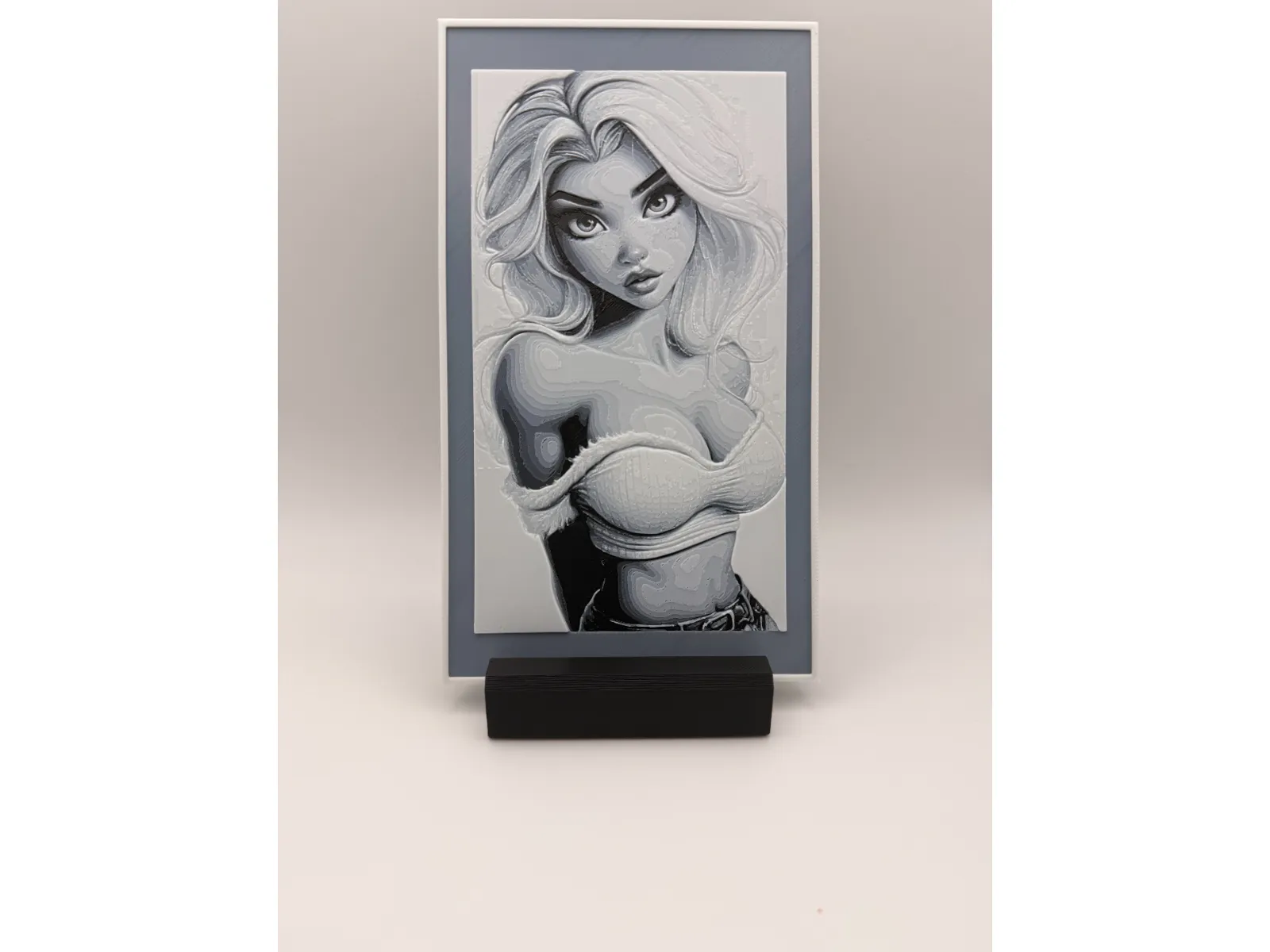 Anime Pin-Up Portrait HueForge Print