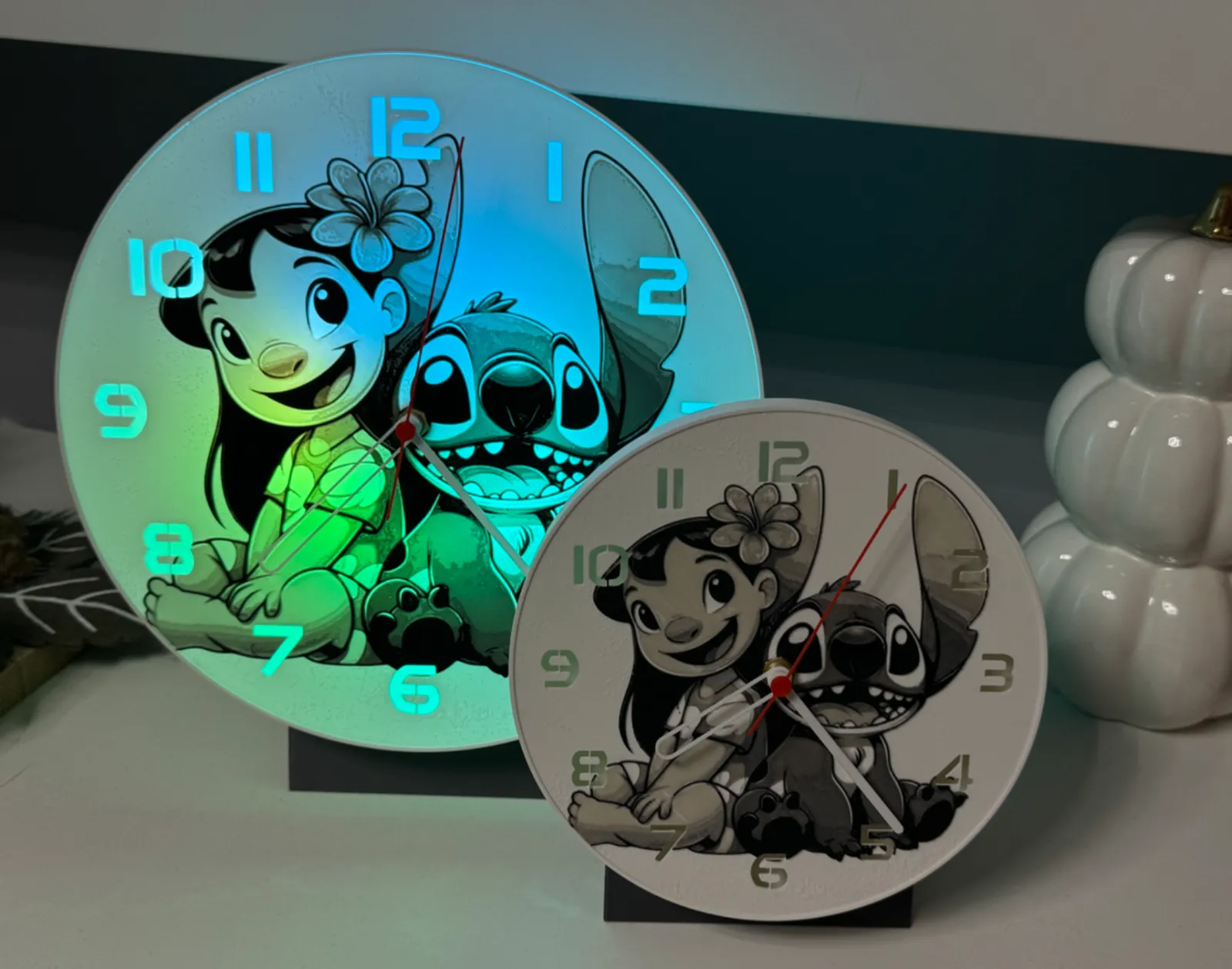 wall / desk clock Lilo & Stitch LED-Translucent