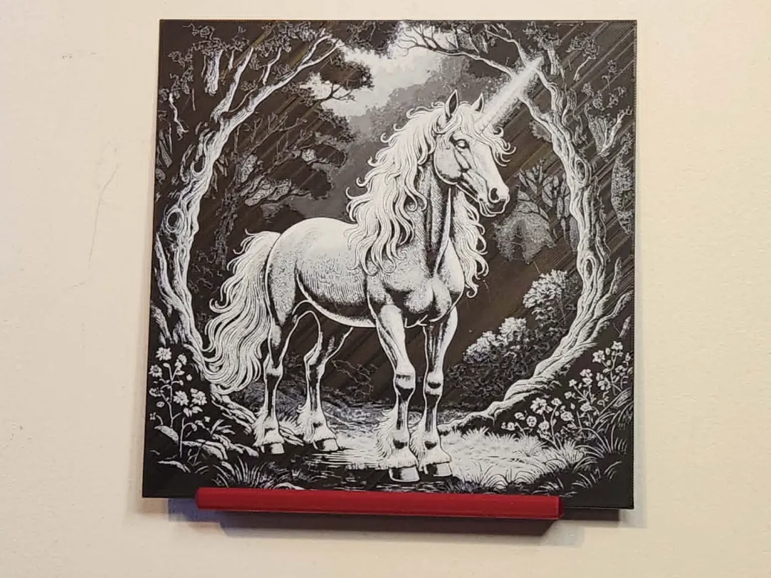 Hueforge - White Unicorn Forest