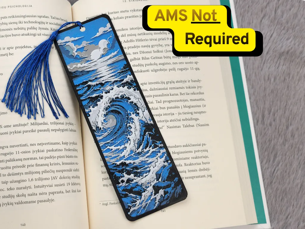 Moonlit Ocean Wave Bookmark