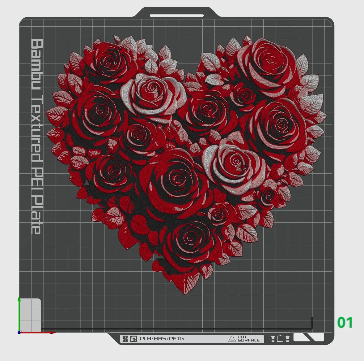 Hueforge heart made of Roses