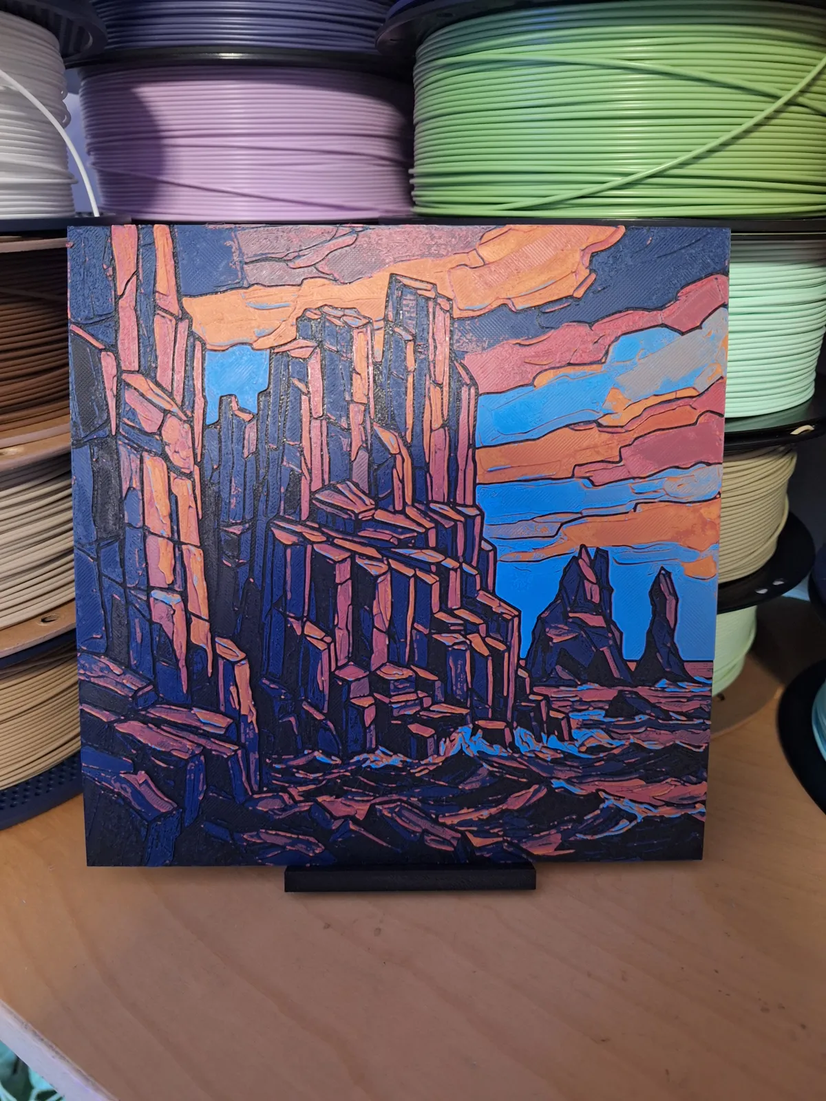 Basalt Ocean Sunset - Hueforge