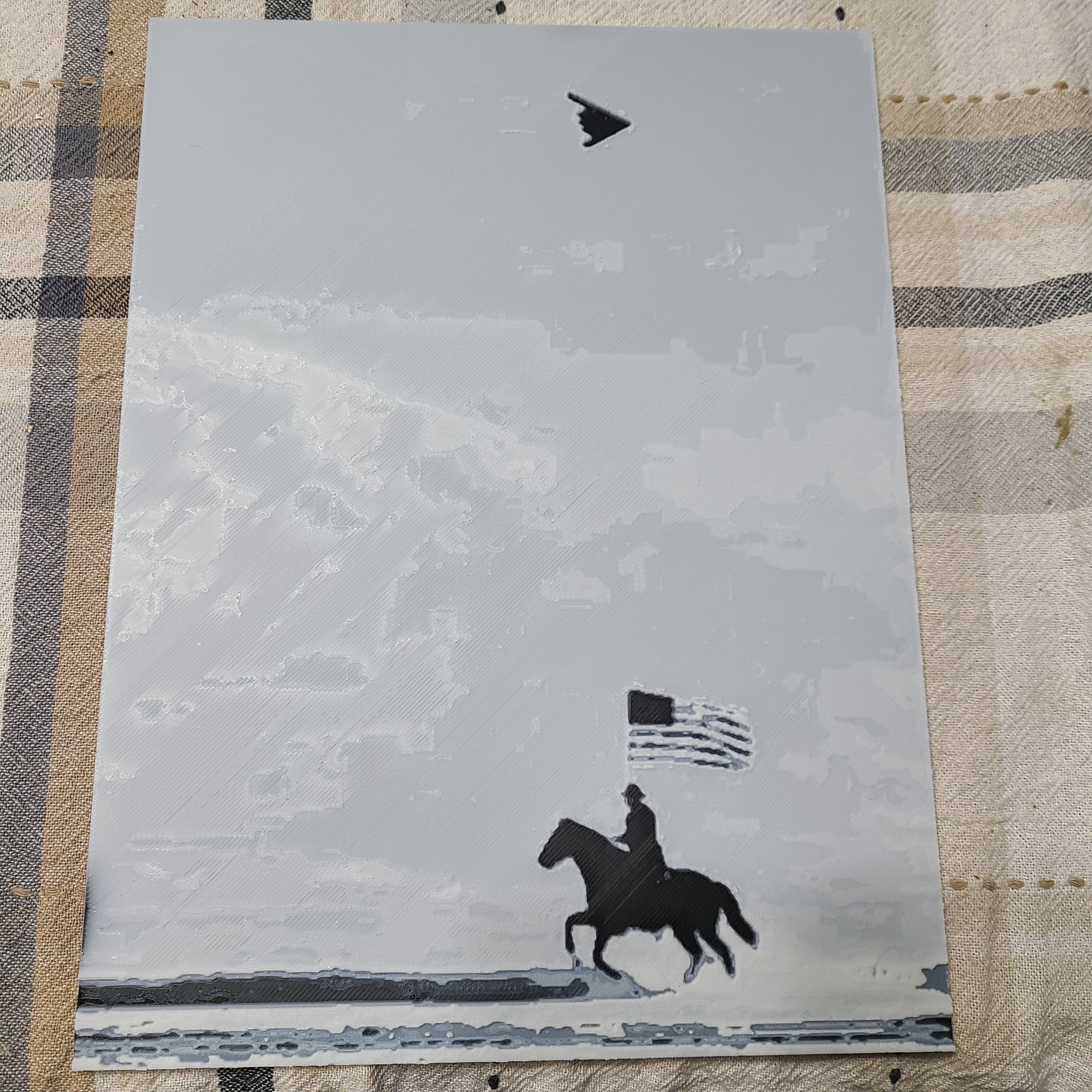 Cowboy holding a flag