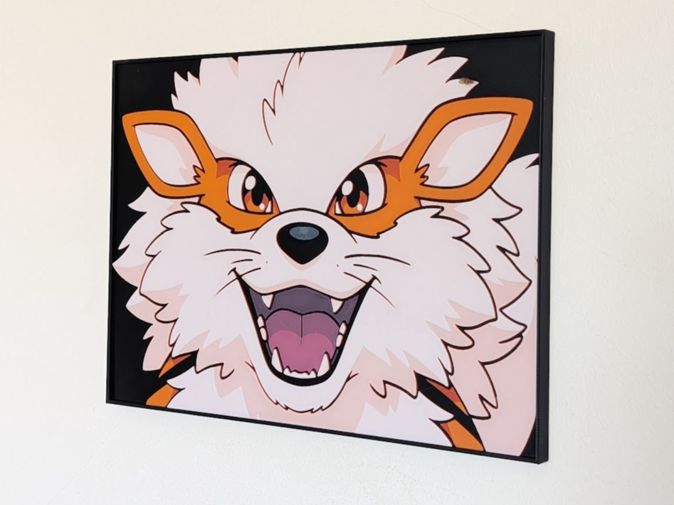 Arcanine Face Hueforge & Frame