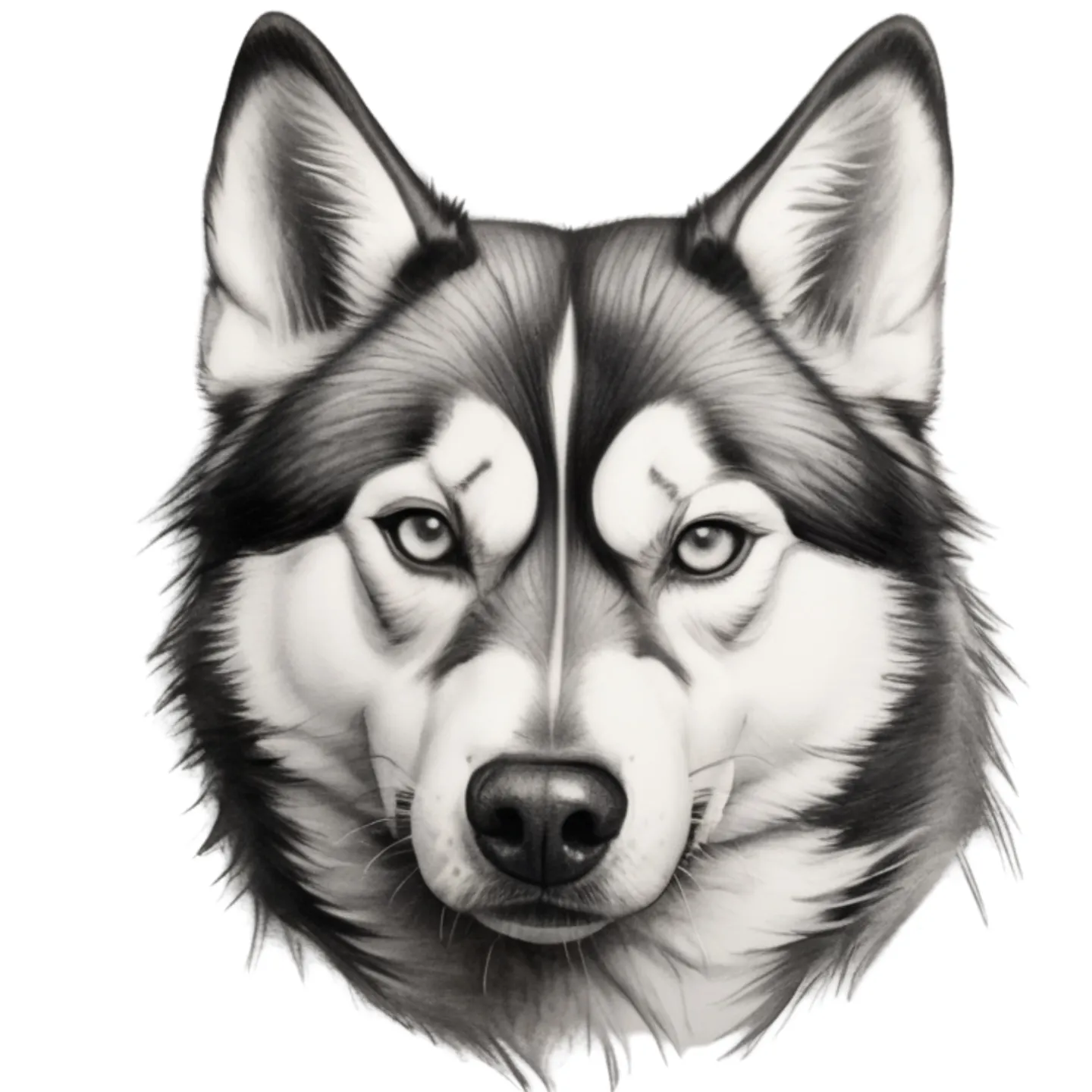 Husky in HueForge Black and White