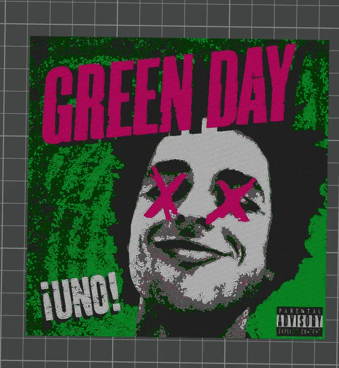 Green Day Uno Hueforge Album Poster