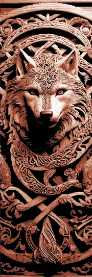 Set of 3 Bookmarks - Viking Nordic Knotwork Carving in wood of Wolves